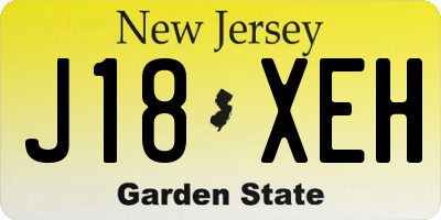 NJ license plate J18XEH