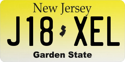 NJ license plate J18XEL