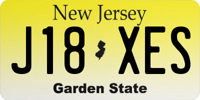 NJ license plate J18XES
