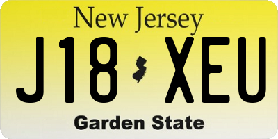 NJ license plate J18XEU