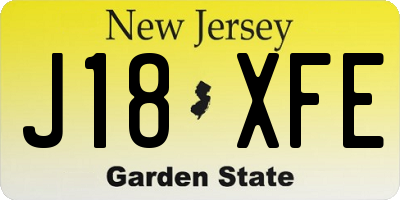 NJ license plate J18XFE