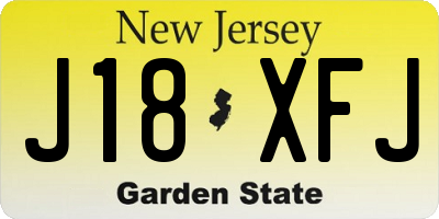 NJ license plate J18XFJ