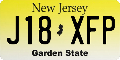 NJ license plate J18XFP