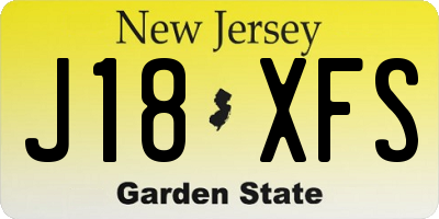 NJ license plate J18XFS