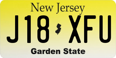 NJ license plate J18XFU