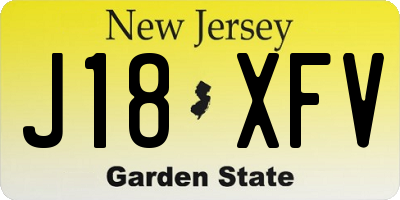 NJ license plate J18XFV