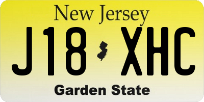 NJ license plate J18XHC
