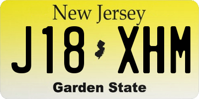 NJ license plate J18XHM