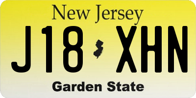 NJ license plate J18XHN