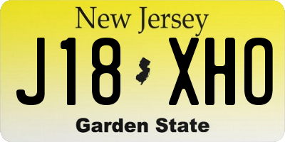 NJ license plate J18XHO
