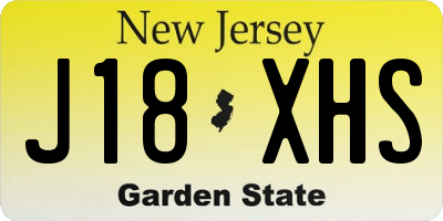 NJ license plate J18XHS