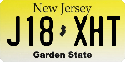 NJ license plate J18XHT