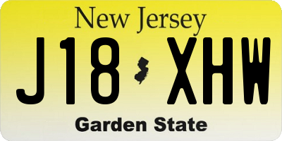 NJ license plate J18XHW