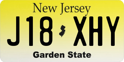 NJ license plate J18XHY