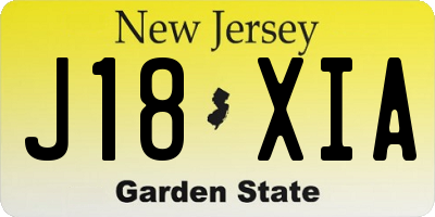 NJ license plate J18XIA