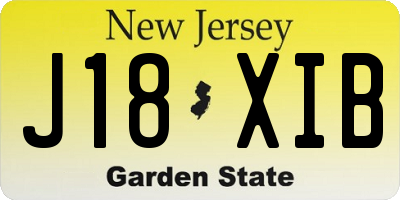 NJ license plate J18XIB