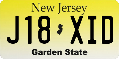 NJ license plate J18XID
