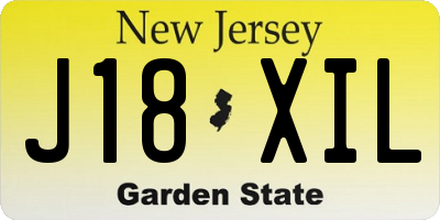 NJ license plate J18XIL