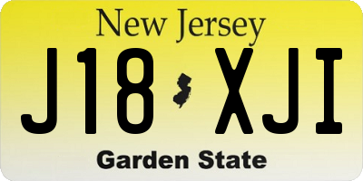 NJ license plate J18XJI