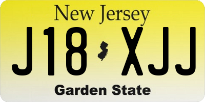 NJ license plate J18XJJ