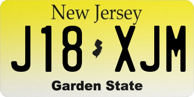 NJ license plate J18XJM