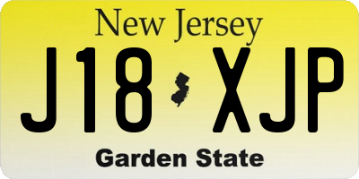 NJ license plate J18XJP