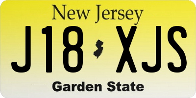 NJ license plate J18XJS