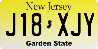 NJ license plate J18XJY