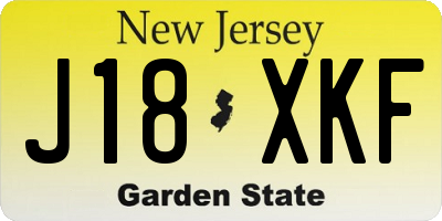 NJ license plate J18XKF