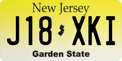 NJ license plate J18XKI