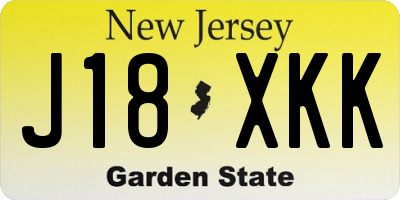 NJ license plate J18XKK