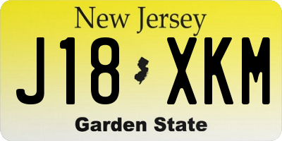 NJ license plate J18XKM