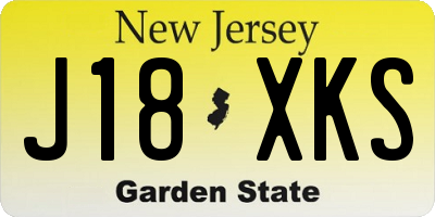 NJ license plate J18XKS
