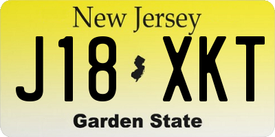 NJ license plate J18XKT
