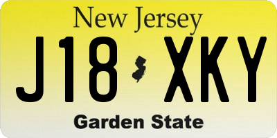 NJ license plate J18XKY