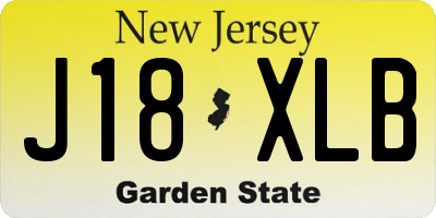 NJ license plate J18XLB
