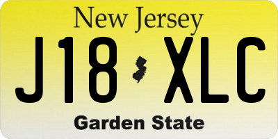 NJ license plate J18XLC