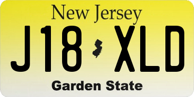NJ license plate J18XLD
