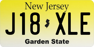NJ license plate J18XLE