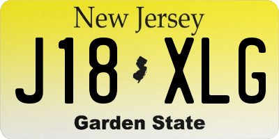 NJ license plate J18XLG