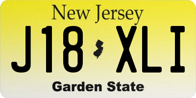 NJ license plate J18XLI