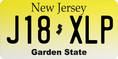 NJ license plate J18XLP