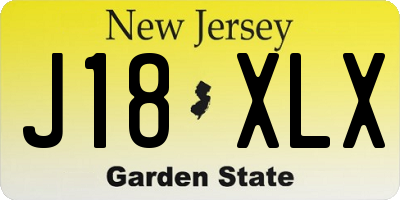 NJ license plate J18XLX