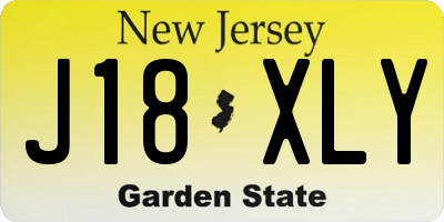 NJ license plate J18XLY