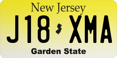NJ license plate J18XMA