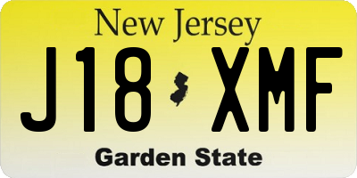 NJ license plate J18XMF
