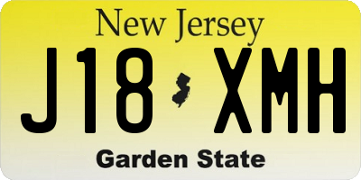 NJ license plate J18XMH