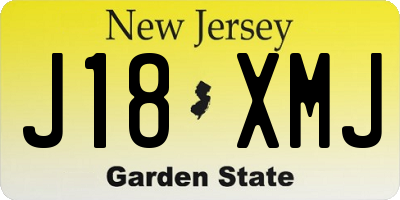 NJ license plate J18XMJ