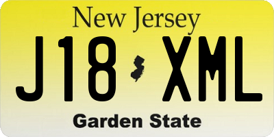 NJ license plate J18XML