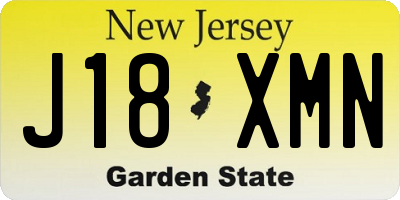 NJ license plate J18XMN